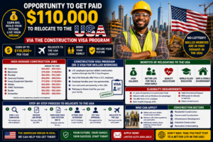 Opportunity to Get Paid $100,000 to Relocate to the USA via the Construction Visa Program